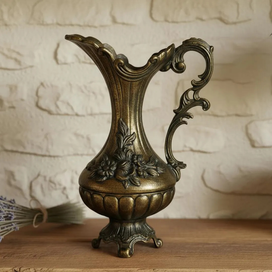 Vintage Italian Brass Footed Pitcher Ewer | Etsy (US)