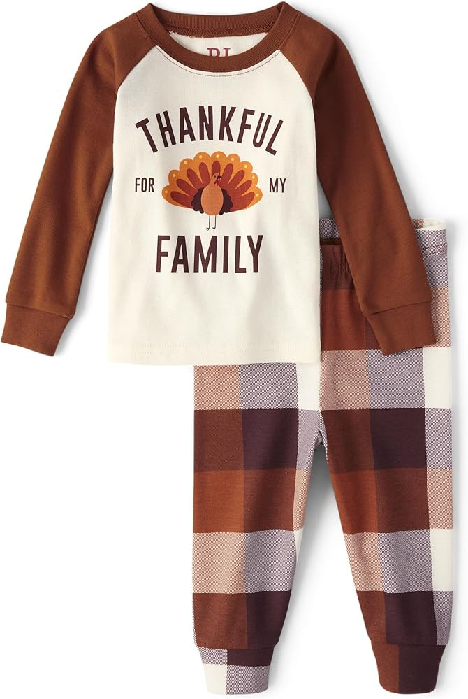 The Children's Place Baby Toddler 2 Piece Family Matching, Holiday Pajama Sets, Cotton, Thankfull... | Amazon (US)