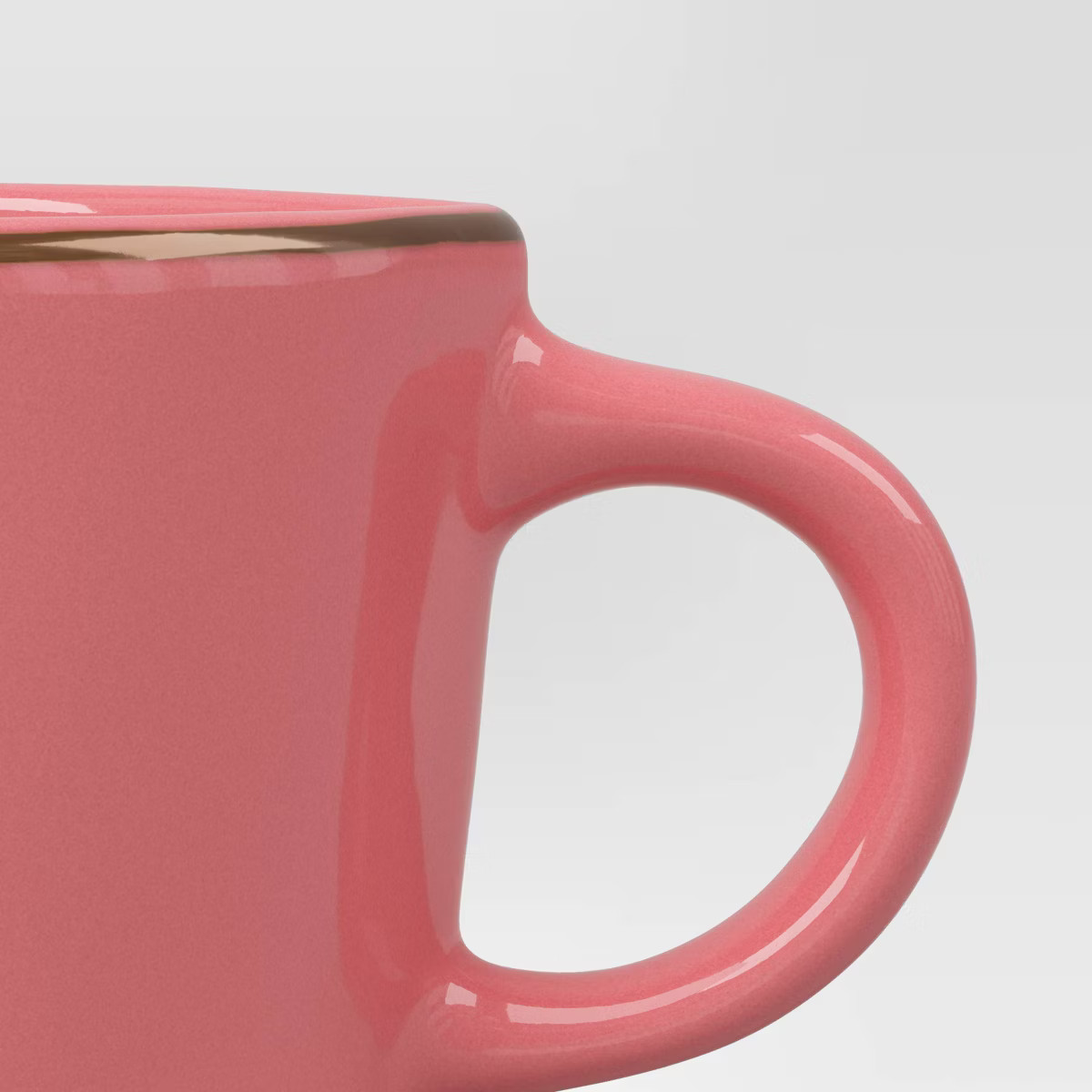 15.5 fl oz Stoneware Figural Heart Mug Pink with Gold Rim - Threshold™ | Target
