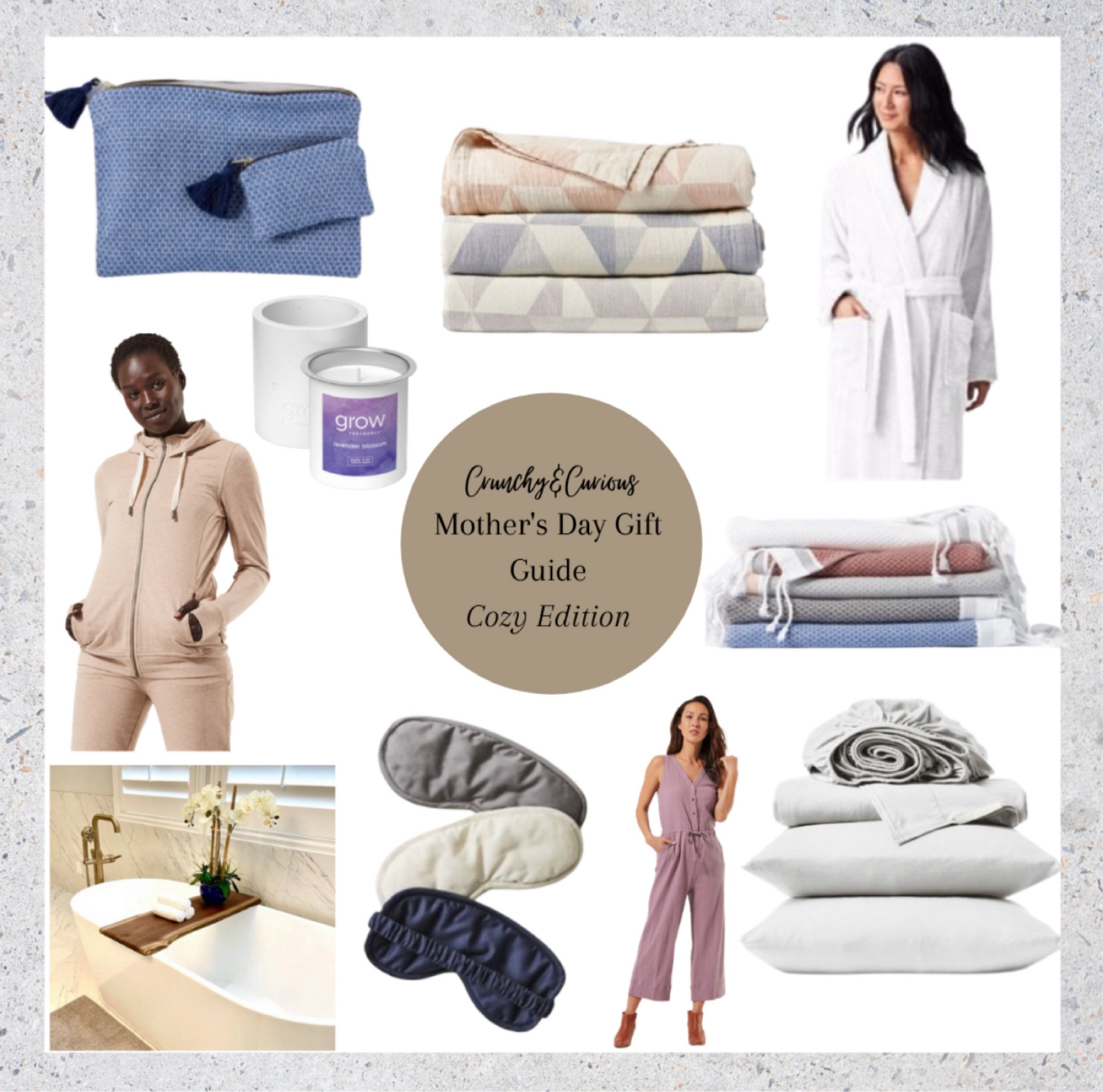 Mother’s Day favorites- cozy edition!

All Crunchy & Curious approved! That means that they are toxin free, clean and safe for the whole family. No harmful chemicals to be found, here!

Candle is linked on my blog- Crunchyandcurious.com or send me a DM on insta 🥰
 
 http://liketk.it/3eabj #liketkit @liketoknow.it 
 @liketoknow.it.family @liketoknow.it.home 
Shop your screenshot of this pic with the LIKEtoKNOW.it shopping app 

Bath tray
Wooden
Organic
Towel
Blanket
Moms day
Gifts for mom
Jumpsuit
Robe
Eye mask
Sheets
Sweatshirt
Pact
Etsy
Coyuchi

#LTKSeasonal #LTKfamily #LTKGiftGuide