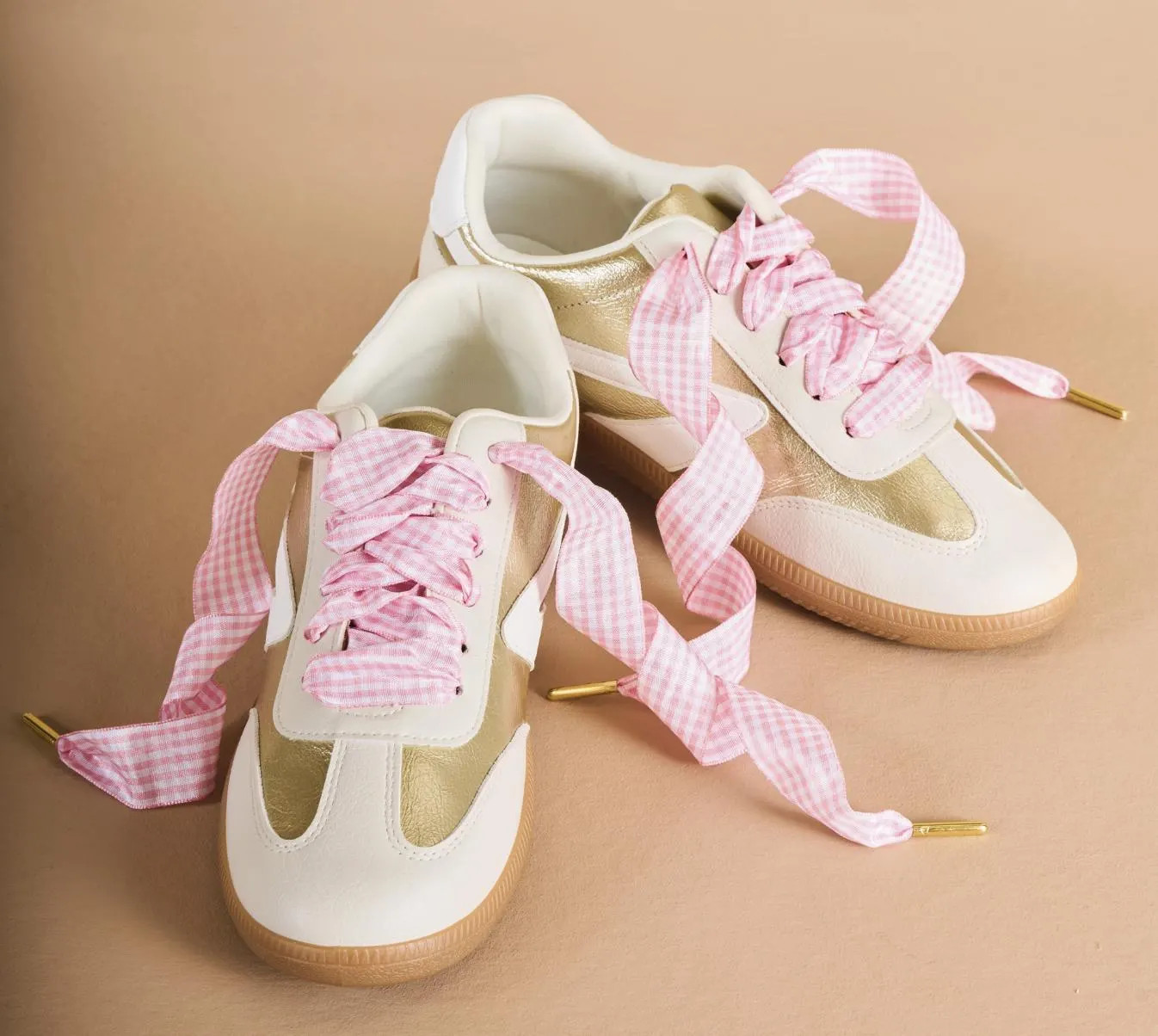 Gingham Shoe Lace Pink/White | Etsy (Global)