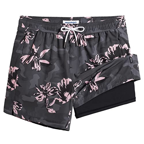 maamgic Mens Swim Trunks with Compression Liner 5 Inch, Quick Dry Bathing Suit with Zipper Pocket... | Amazon (US)