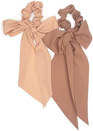Amazon.com : Kitsch Crepe Scarf Scrunchies | Elastic Hair Ties for Girls | No Damage Hair Ties Wo... | Amazon (US)