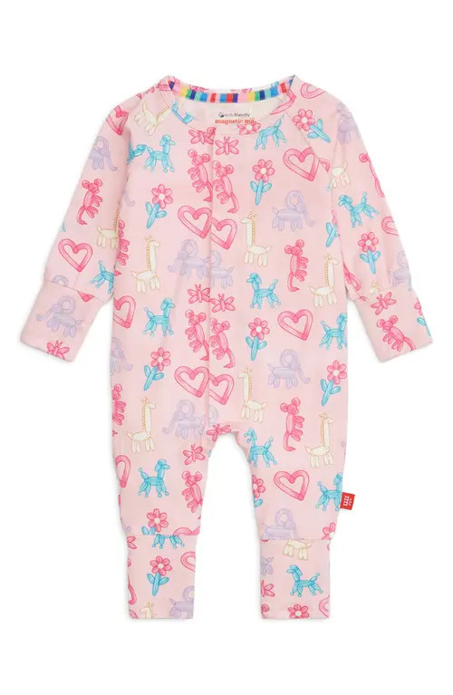 Magnetic Me Party Animals Glow in the Dark Magnetic Convertible Romper in Pink at Nordstrom, Size 6-9M | Nordstrom