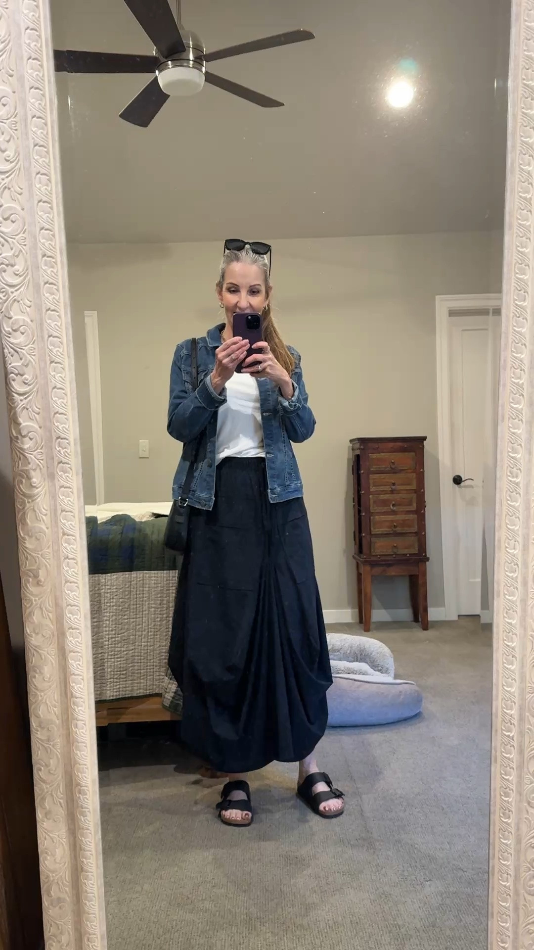 Outfit of the day. #coolskirt #maxiskirt #midiskirt #denimjacket #effortlesslychic

#LTKOver40 #LTKMidsize #LTKgrwm