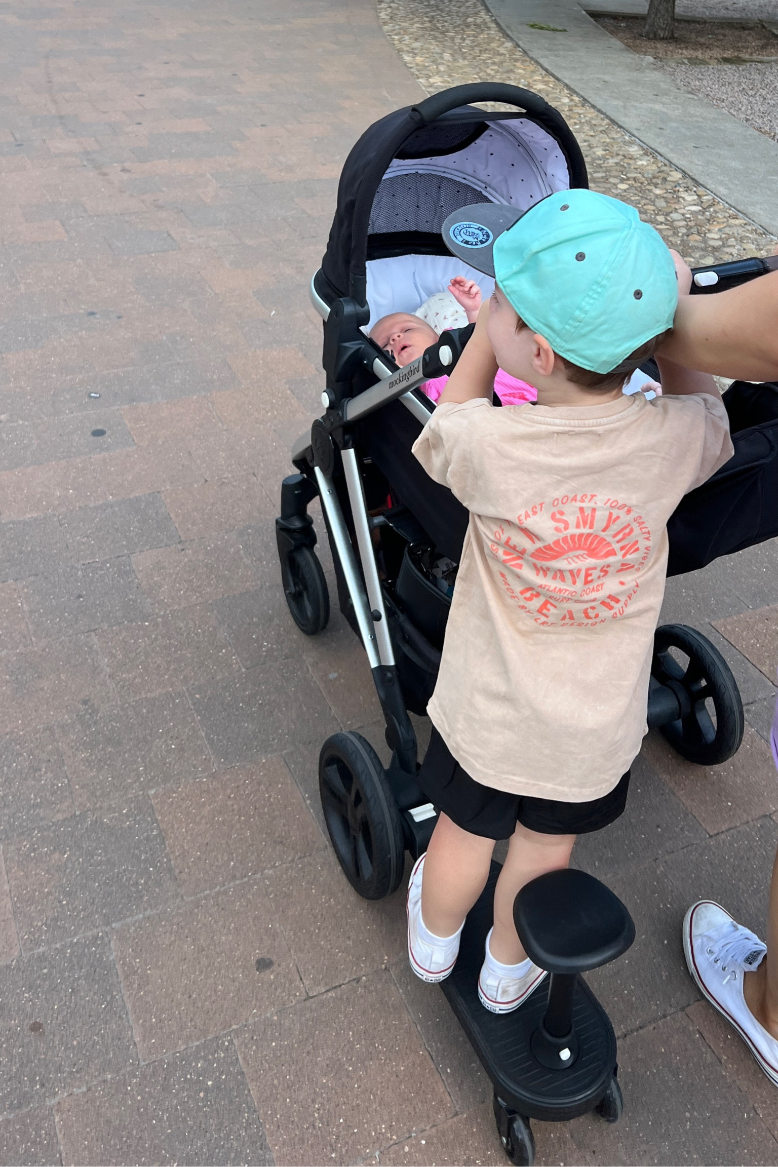 This add on for our stroller is a game changer with a toddler. Can be a skateboard or even a seat for them to coast on. Beats a double stroller when you have a toddler that wants to get up and adventure. 

#LTKKids #LTKBump #LTKTravel