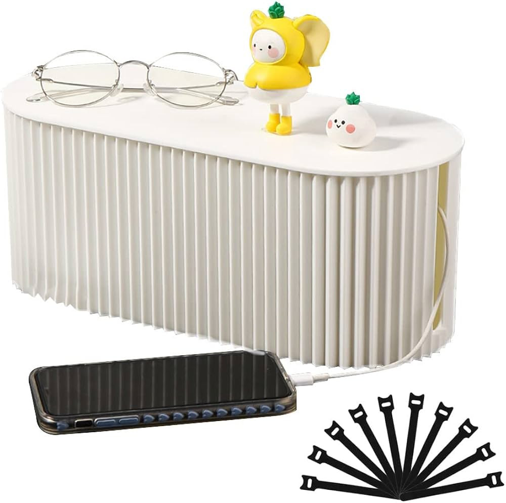 Cable Management Box with 10 Cable Ties Cable Organizer Box Large Cord Organizer for Power Strips... | Amazon (US)