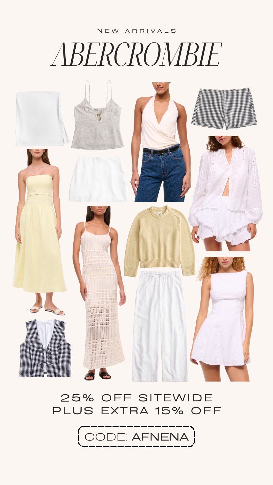 Use code AFNENA to save 15% OFF Abercrombie! The entire site is 25% off and my code stacks on top 🤩 


Summer outfit 
Summer dress
Mini skirt 
Linen pants 
Mini dress
Vacation outfit 

#LTKSaleAlert #LTKStyleTip #LTKFindsUnder100