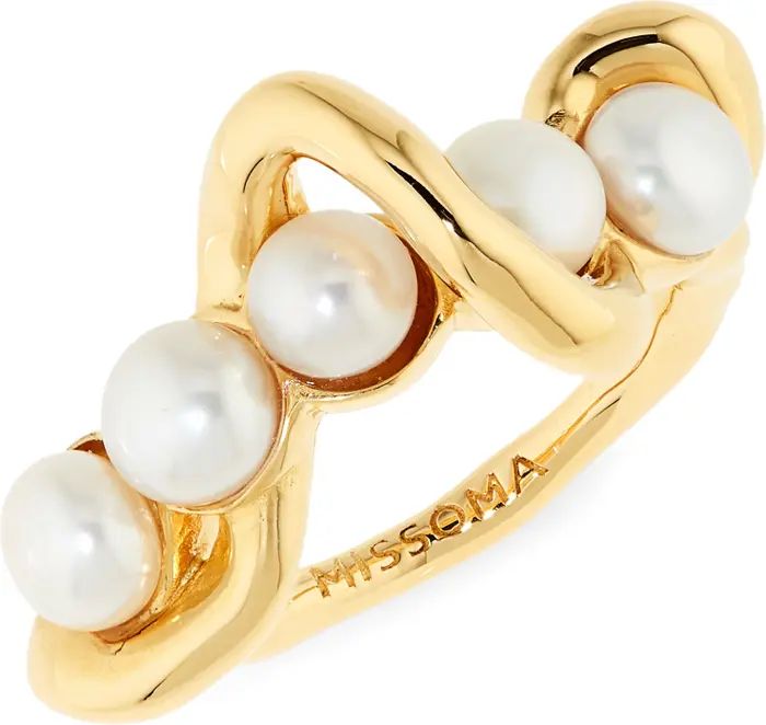 Missoma Molten Baroque Freshwater Pearl Twisted Stacking Ring | Nordstrom | Nordstrom
