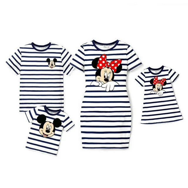 Disney Mickey Mouse Toddler Boys Graphic Tee Stripped Short Sleeve T-Shirts Matching Family Outfi... | Walmart (US)