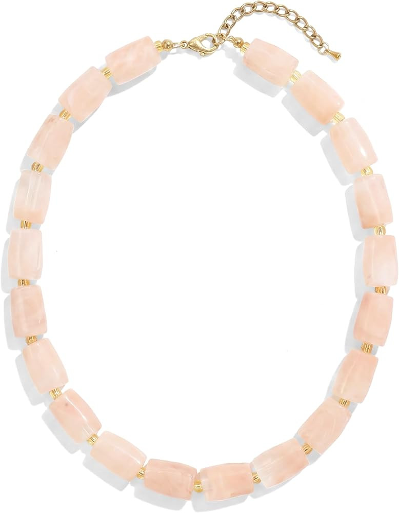 Joya Love Beaded Necklaces for Women Trendy Multicolor Candy Jelly Resin Pillar Bead Necklace Boh... | Amazon (US)