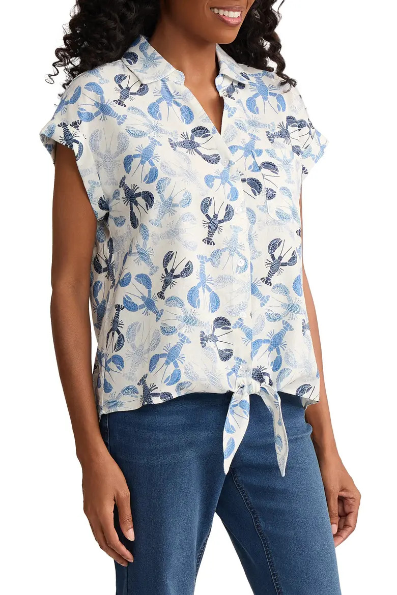 Lobster Print Tie Front Shirt (Women) | Nordstrom | Nordstrom