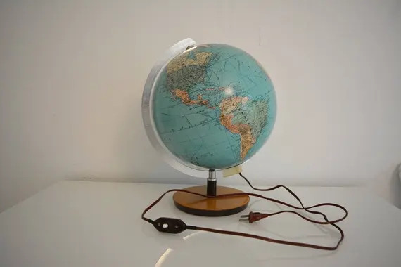 Vintage Janus Change picture globe, illuminated globe, globus lamp, table lamp, vintage lamp, interi | Etsy (US)