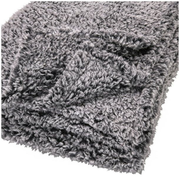 Mainstays Sherpa Throw Blanket - 50" X 60", Gray | Walmart (US)