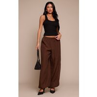 Brown Textured Balloon Trousers | PrettyLittleThing UK