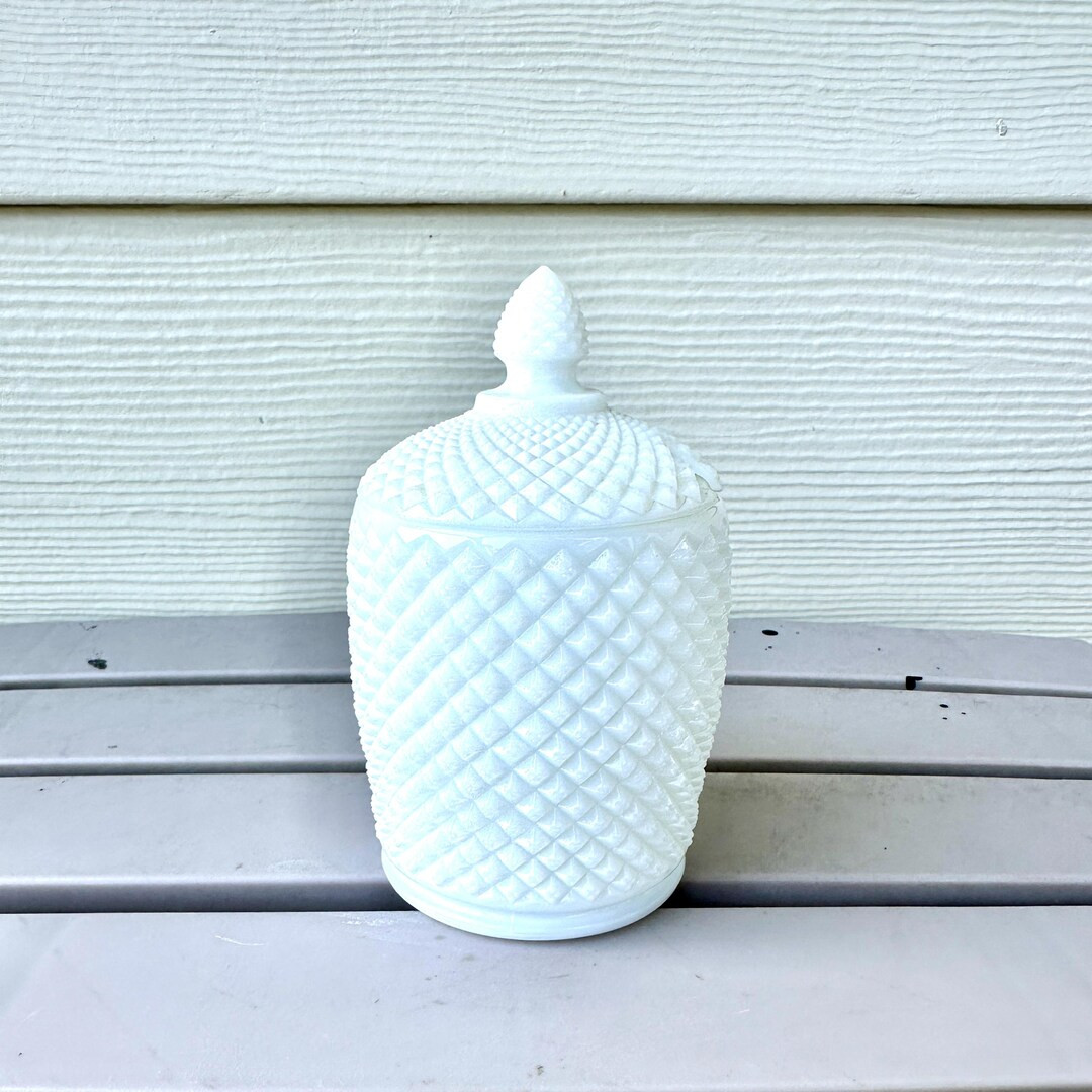 Hobnail Lidded Honey Pot, Vintage Milk Glass Hobnail Westmoreland England, Retro Grandmacore Jam ... | Etsy (US)