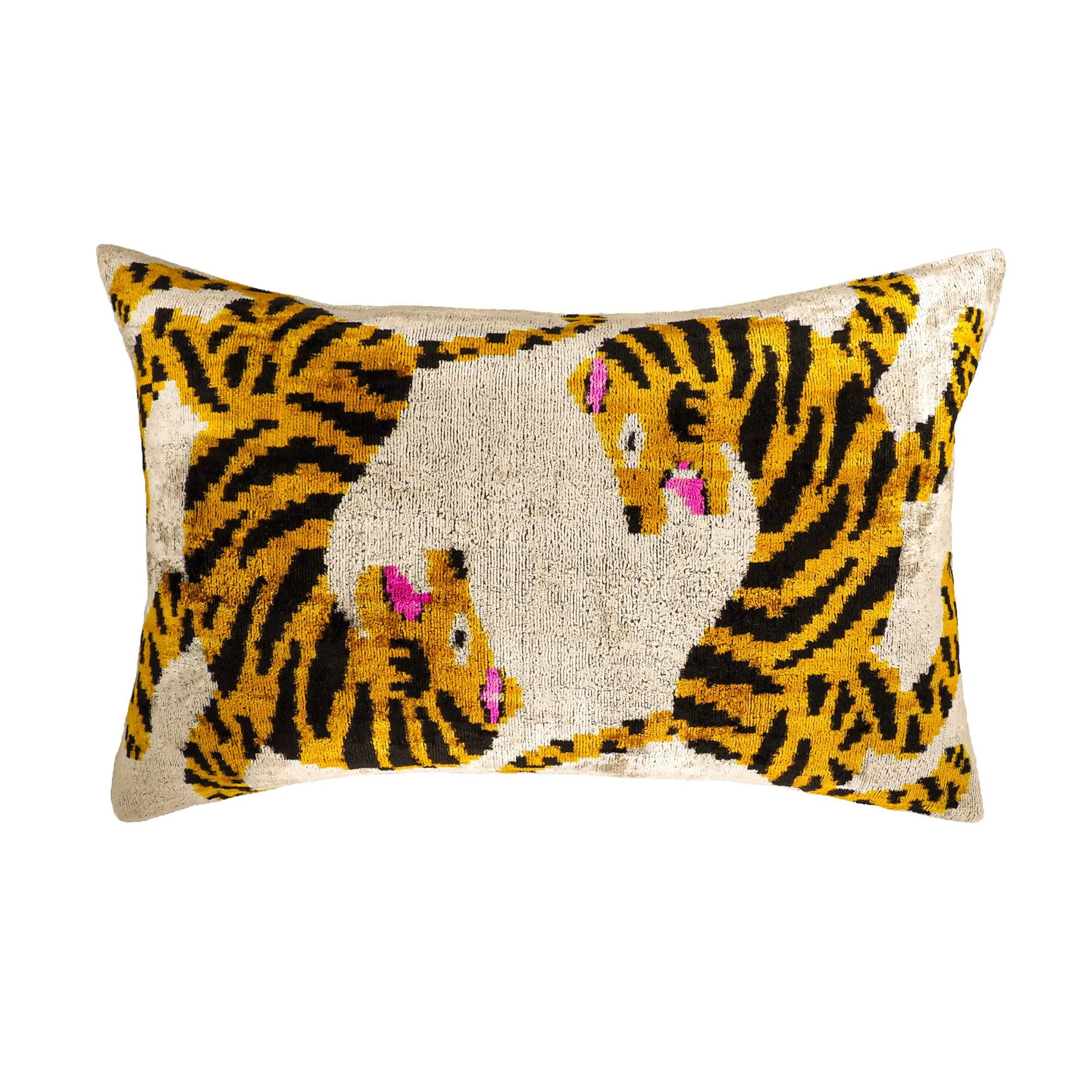 Bengali Silk Velvet Ikat Throw Pillow Cover 16 X 24 | Amazon (US)