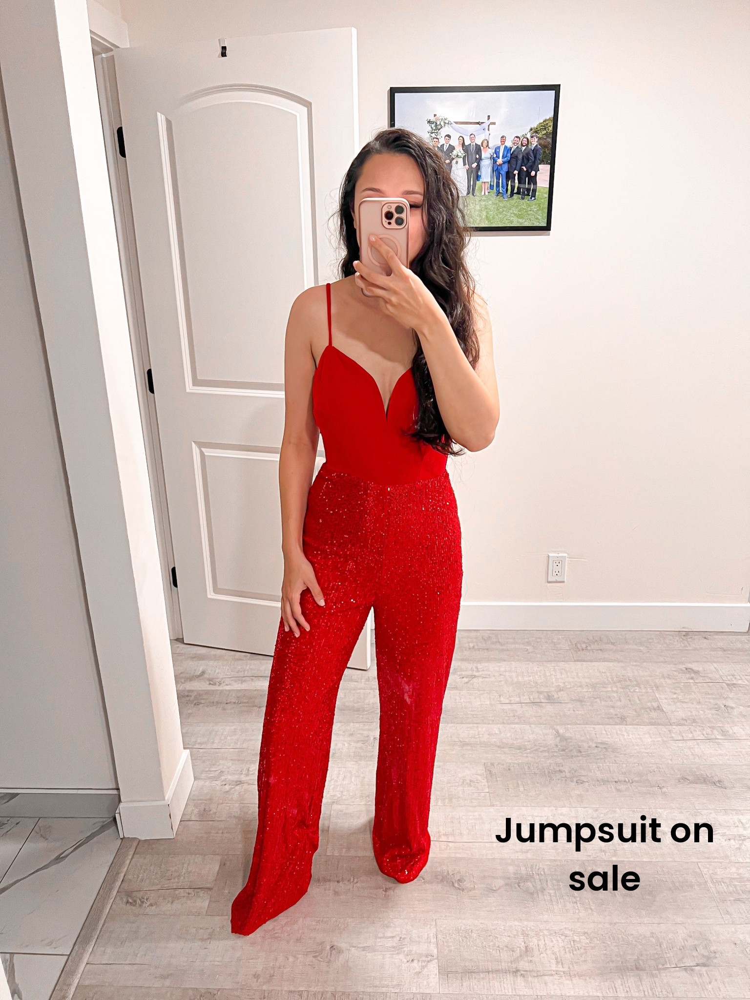 This red sparkly jumpsuit is on major sale at @lulus! It’s the perfect holiday party outfit  

#LTKdayinmylife #LTKHoliday #LTKootd