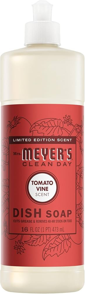 MRS. MEYER'S CLEAN DAY Liquid Dish Soap, Tomato Vine Scent, 16 Ounce Bottle | Amazon (US)