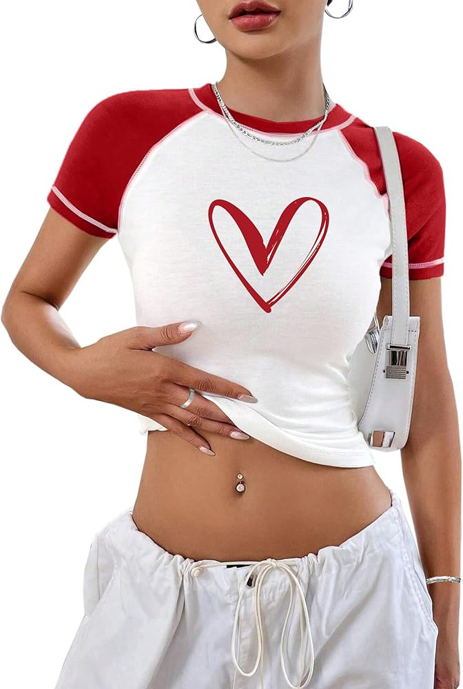 Avanova Women Raglan Colorblock Baby Tee Shirt Short Sleeve Summer Casual Tops | Amazon (US)