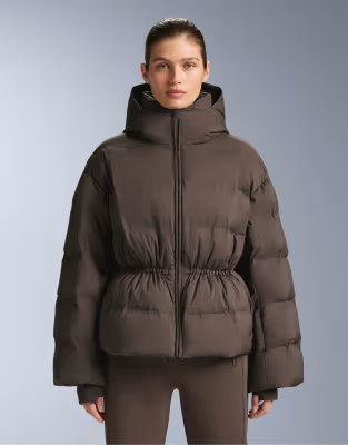 OYSHO Lightweight padded minardi piume ski waterproof down jacket in light brown | ASOS | ASOS (Global)