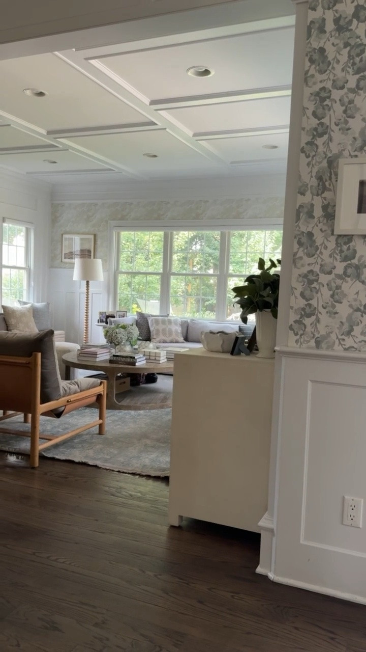 This view makes me want to slow down and appreciate all the little details. The wallpaper, layered neutrals and natural textures make this space feel so calm and collected.

modern coastal home, living room decor, neutral home decor, wallpaper inspiration, cozy living room, home styling, interior design ideas, timeless decor, coastal inspired home, girlonthehudson

#LTKHome #LTKSeasonal