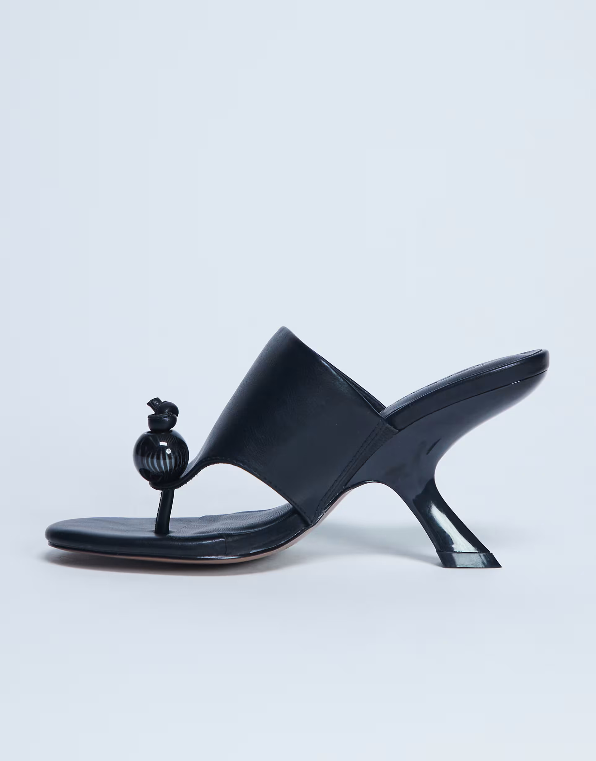 Topshop Isai beaded toe thong heeled mules in black | ASOS (Global)