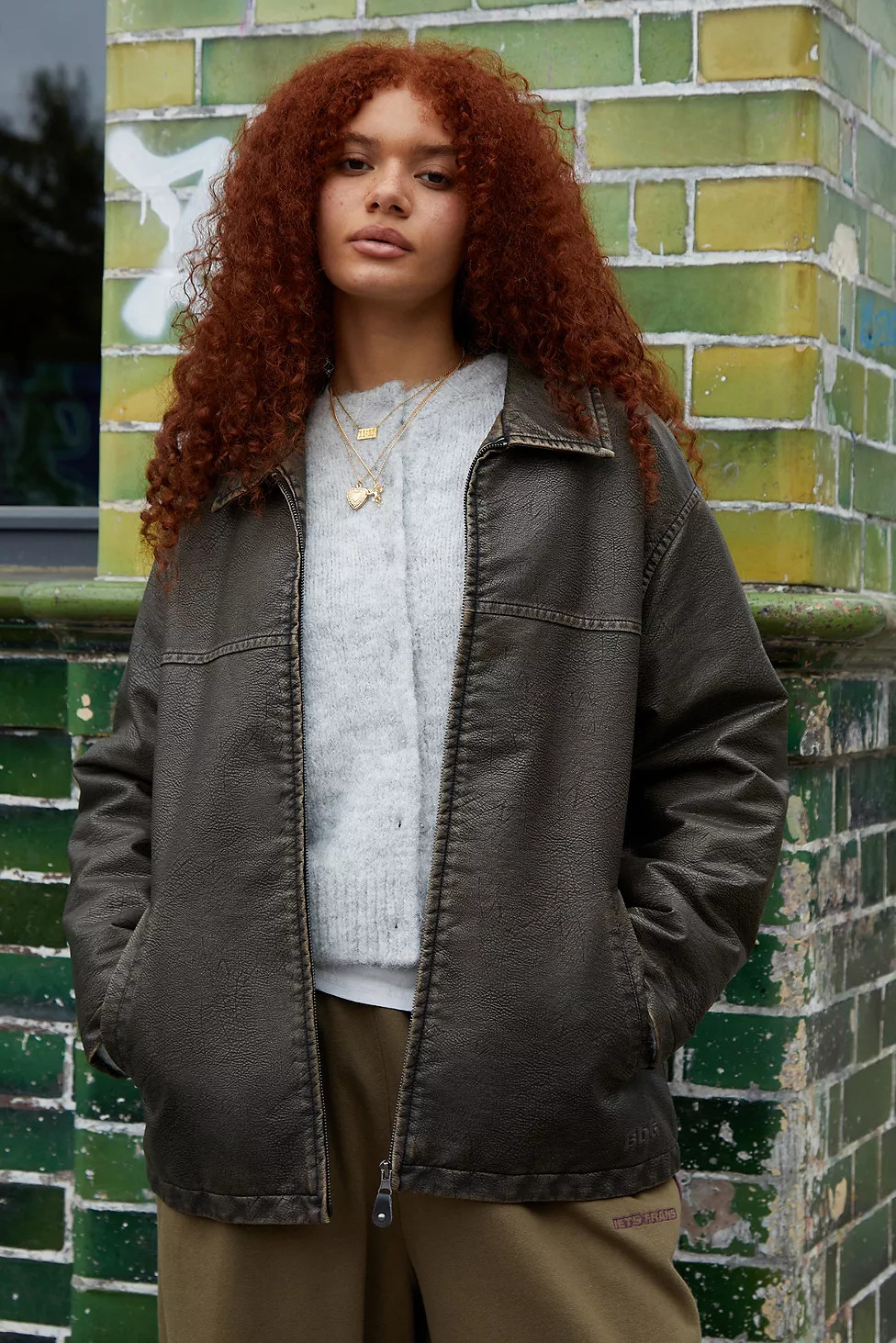 BDG Dex Detroit Brown Faux Leather Workwear Jacket | Urban Outfitters (EU)