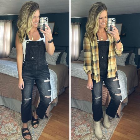 Taking overalls from Summer to Fall 
Overalls/ large 
Flannel/ large 
Boots / tts 

#LTKSeasonal