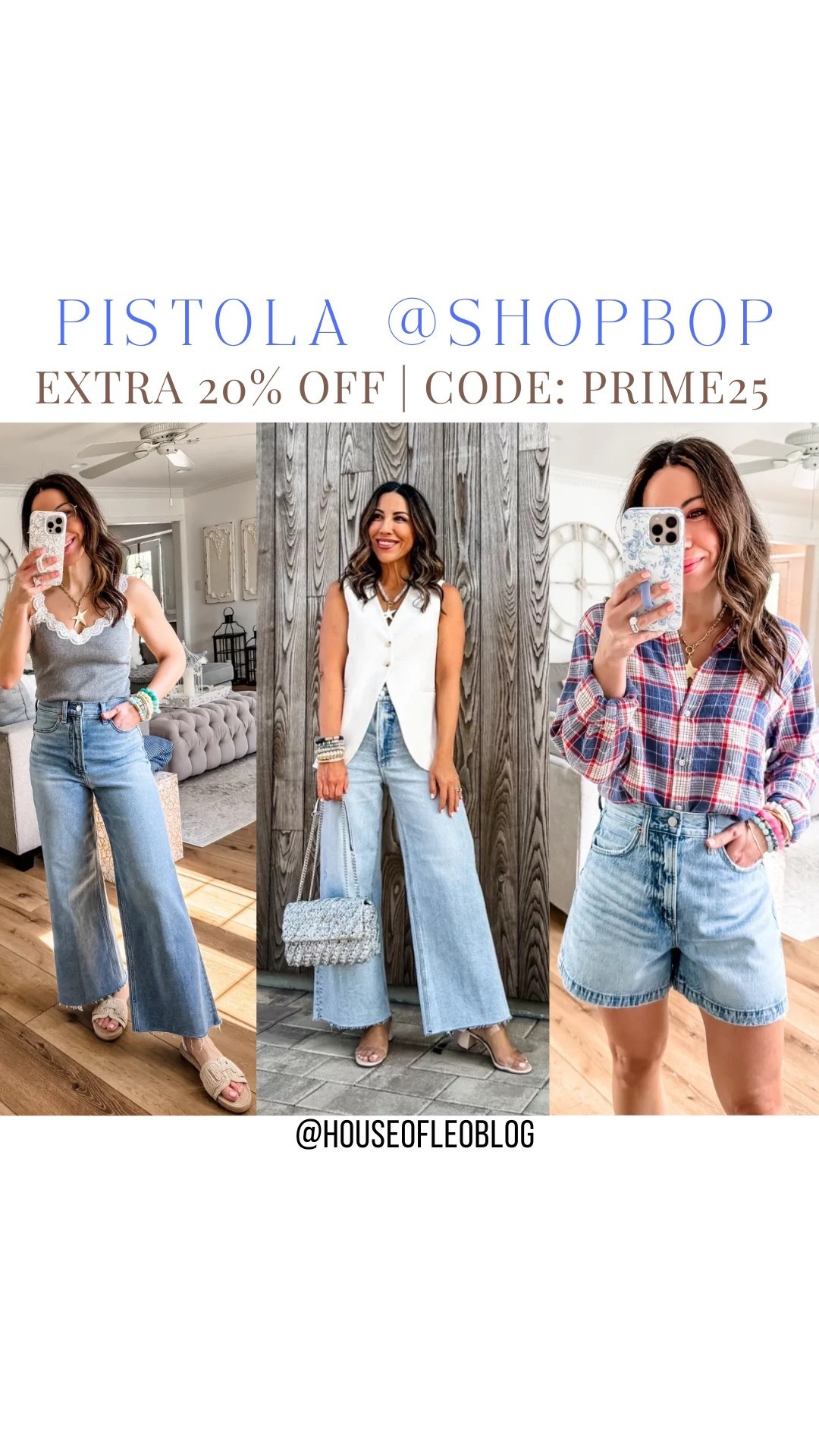 Code PRIME25. Pistola wearing 26 in all. Denim shorts, wide leg jeans. Shopbop sale

#LTKSaleAlert #LTKOver40 #LTKPetite