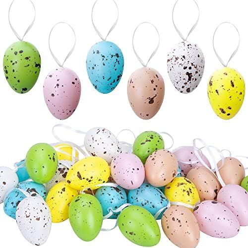 30 PCS Large Easter Speckled Hanging Eggs-Multicolored Plastic Easter Egg-Easter Hanging Eggs Orname | Amazon (US)