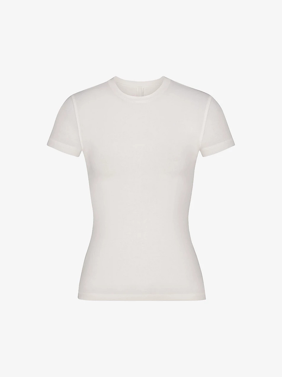 Vintage round neck stretch-cotton top | Selfridges