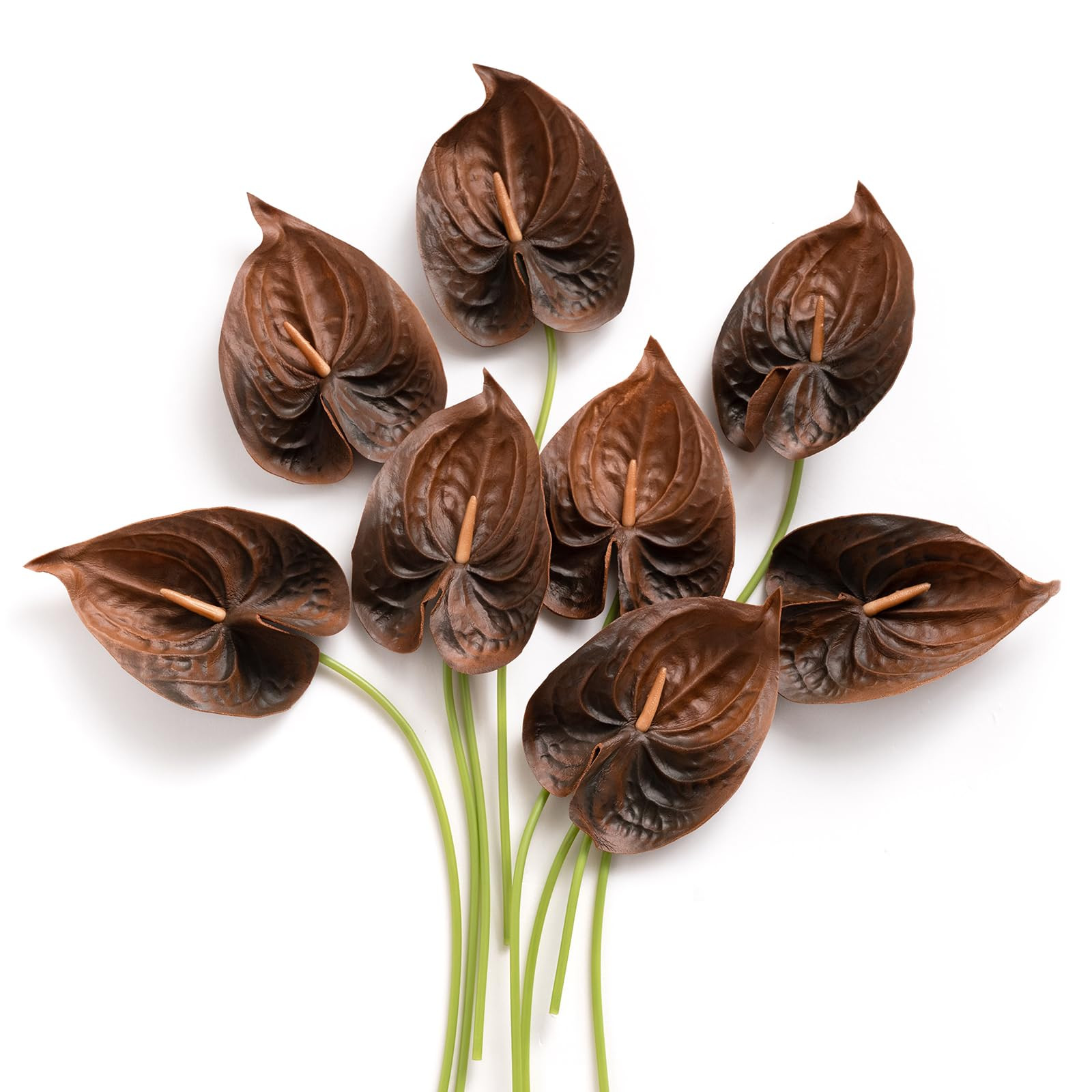 Ling's moment Anthurium Artificial Flowers, 8pcs Faux Anthurium Stems, PU Foam Greenery Plant for... | Amazon (US)
