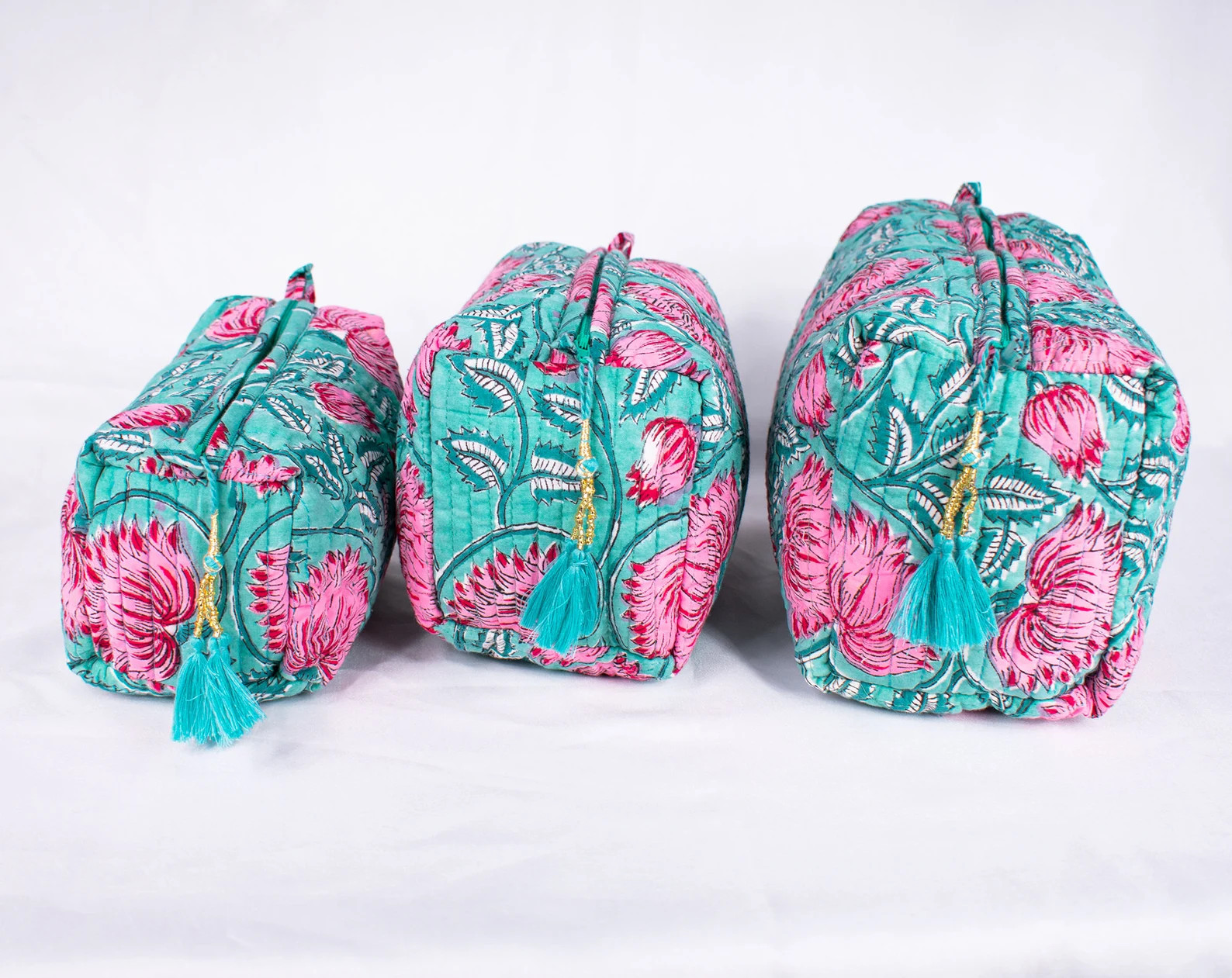 Set of 3 Makeup Bag Cotton Toilet Bag Toiletry Bags | Etsy | Etsy (US)