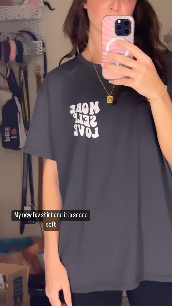 The comfiest oversized t-shirt with a necessary reminder :) trust me you need this shirt and it is 6 bucks!! #amazon #oversizedshirt #softtshirt #supersoftshirt #selflove #moreselfloveshirt #moreselflove #selfloveoutfit

#LTKFind #LTKunder50 #LTKSale