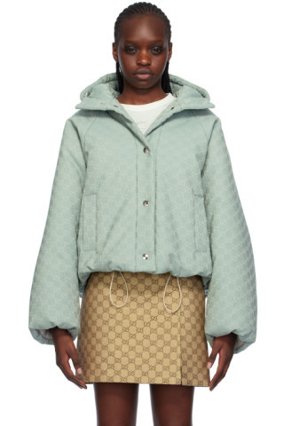 Blue Hooded Bomber Jacket | SSENSE