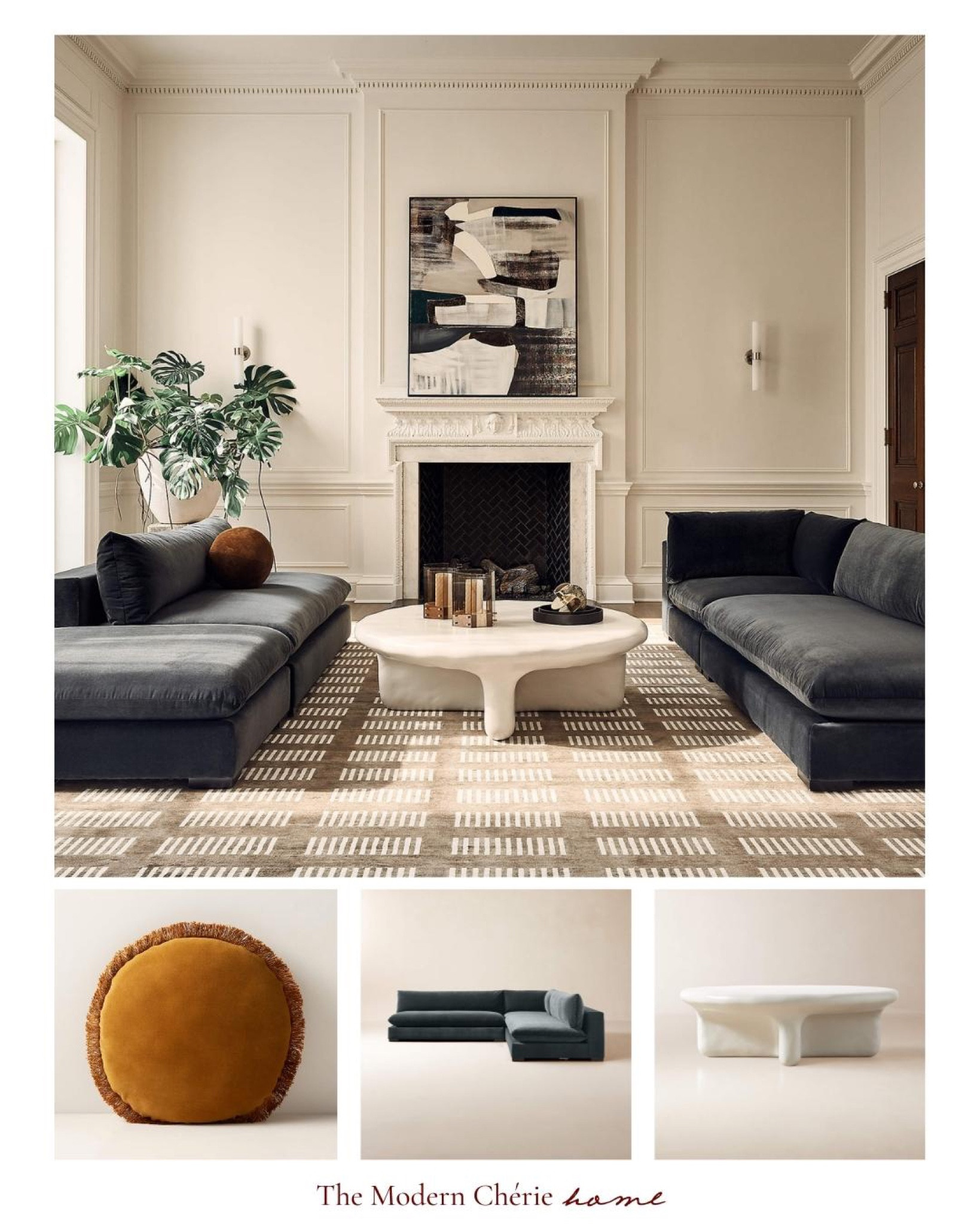 Modern Parisian Room Decor Inspo #modernlivingroom 