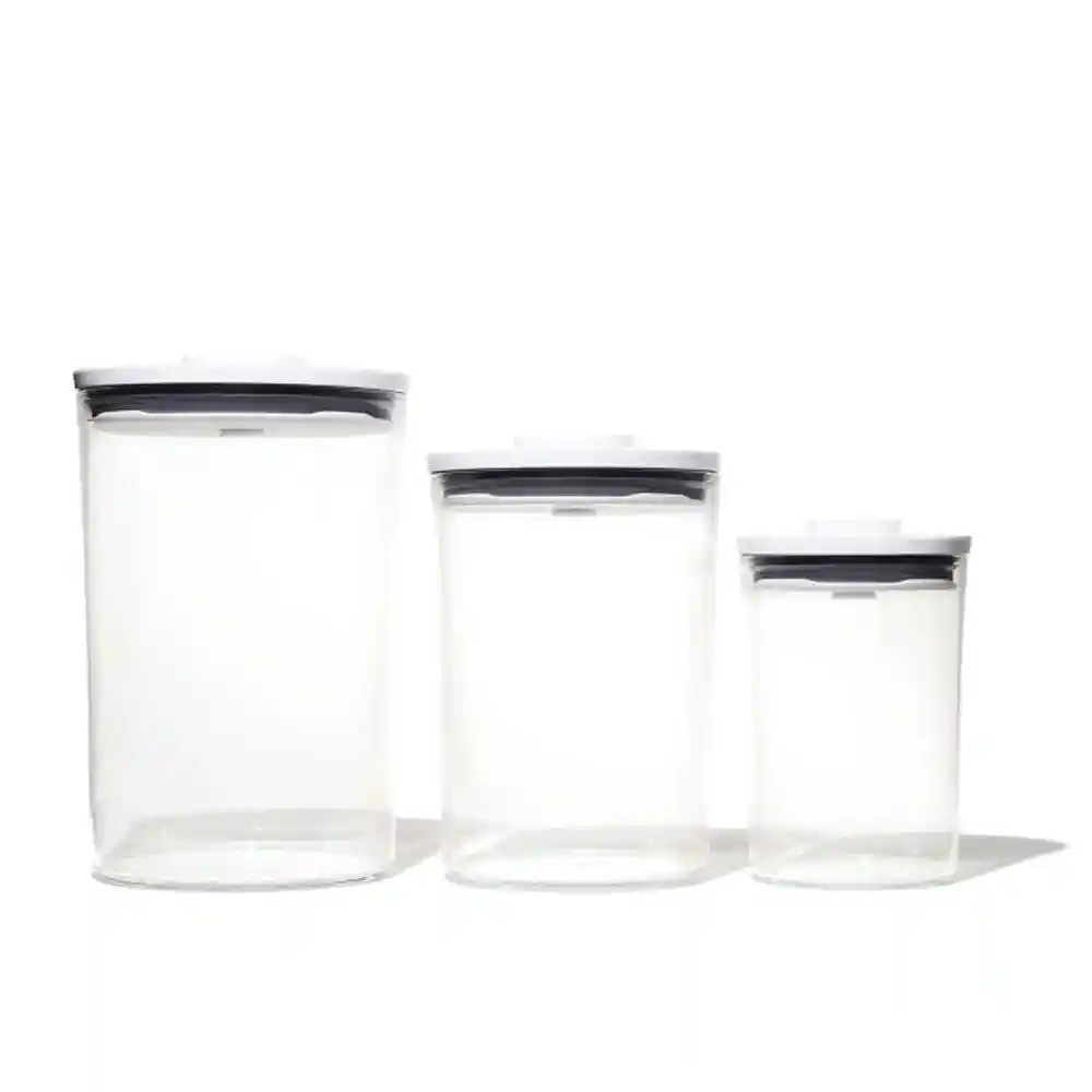 OXO Good Grips 3 Piece POP Airtight Nested Plastic Round Storage Container Value Set, Clear | Walmart (US)