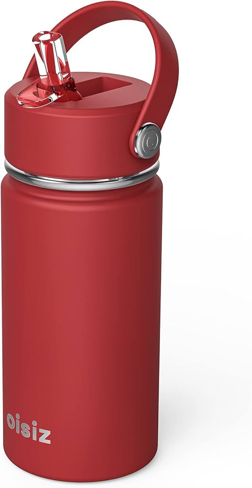 Oisiz Kids Water Bottle with Straw Lid 14oz, Vacuum Insulated 316 Stainless Steel Water Bottles f... | Amazon (US)