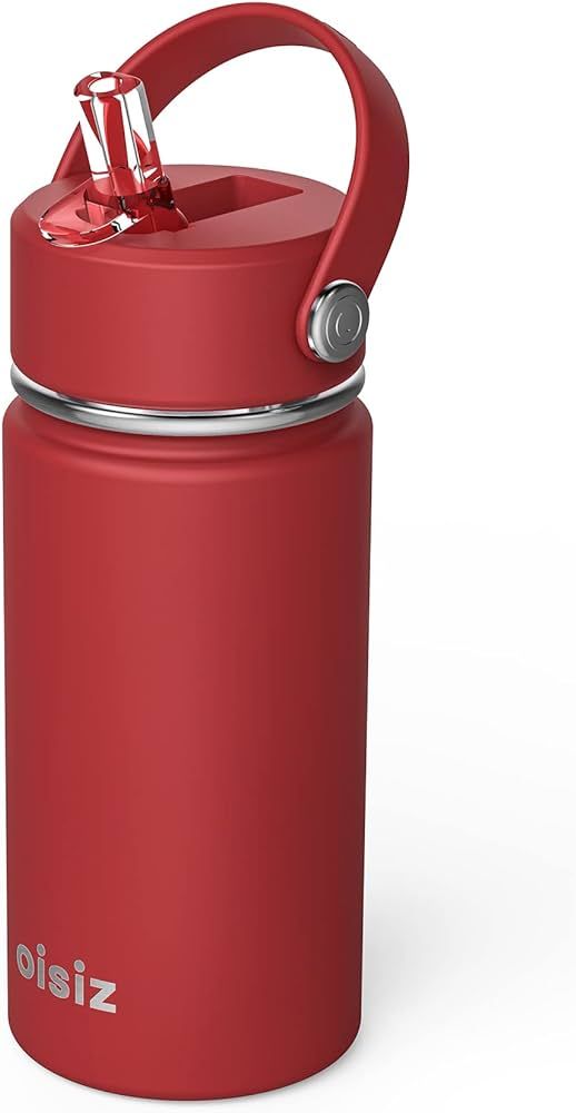 Oisiz Kids Water Bottle with Straw Lid 14oz, Vacuum Insulated 316 Stainless Steel Water Bottles f... | Amazon (US)
