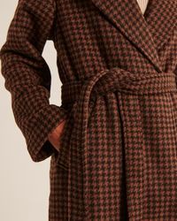 Wool-Blend Lightweight Belted Blanket Coat | Abercrombie & Fitch (US)