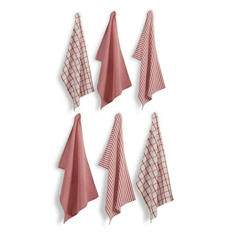 Kitchen Towels Set - Pack of 6 Cotton Dish Towels for Drying Dishes, 18”x 28”, Kitchen Hand T... | Walmart (US)