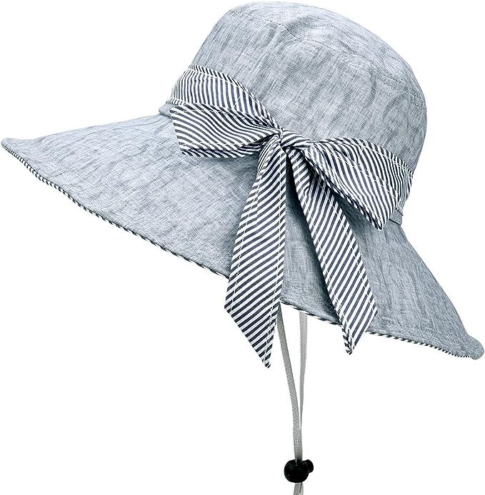 SOMALER Sun Hats for Women Roll-up Wide Brim Summer Beach Hat Foldable Floppy Cotton Hat | Amazon (US)
