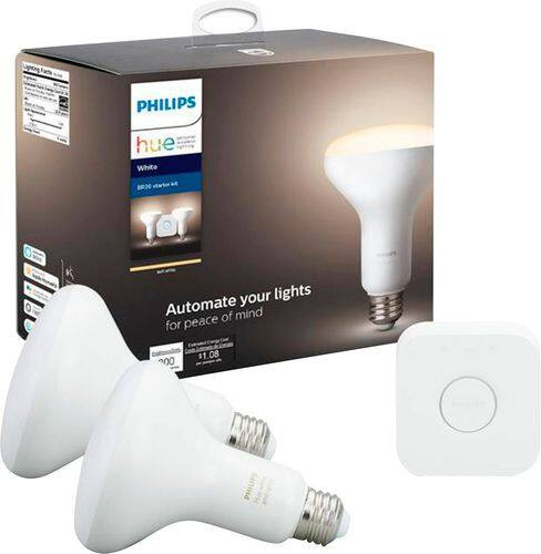 Philips - Hue White BR30 Starter Kit - White | Best Buy U.S.