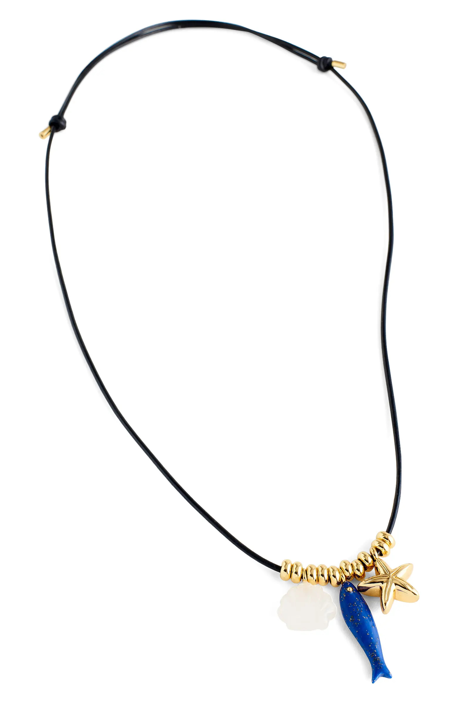 Semiprecious Charm Leather Choker NecklaceMadewell | Nordstrom