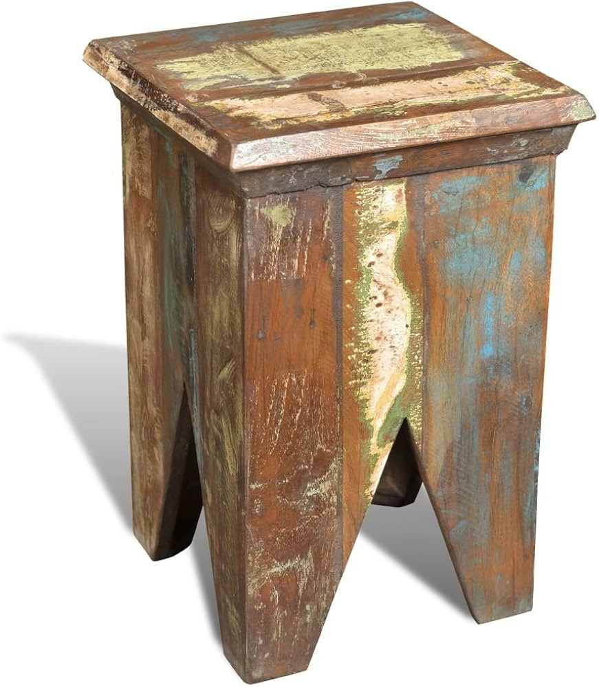 EstaHome Stool Vintage | Wooden Side Tble | Retro End Table for Living Room, Kitchen, Dining Room... | Amazon (US)