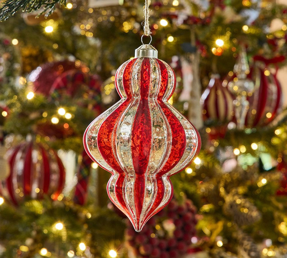 Red and Silver Finial Ornament | Pottery Barn (US)