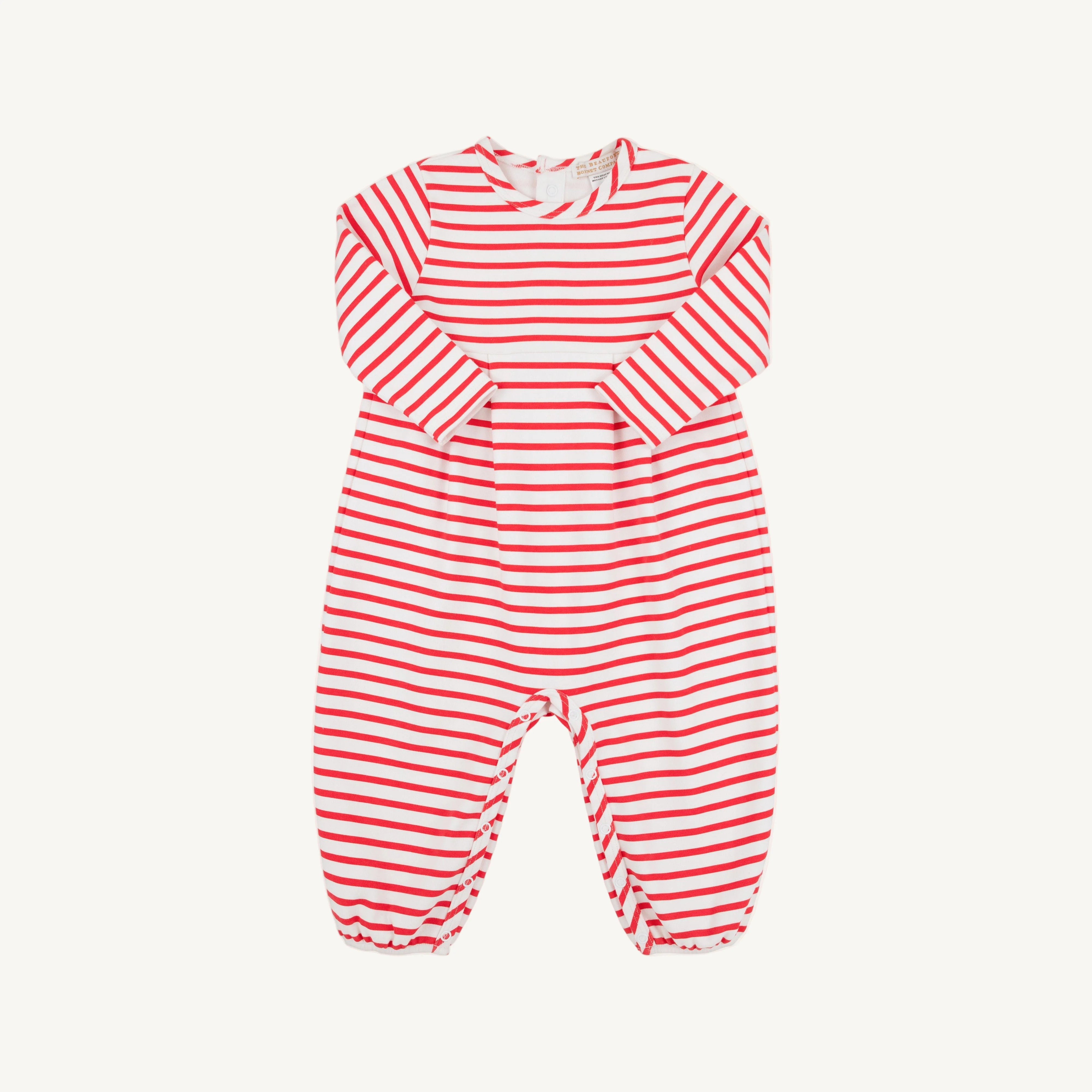 Long Sleeve Bradford Romper - Richmond Red Stripe | The Beaufort Bonnet Company