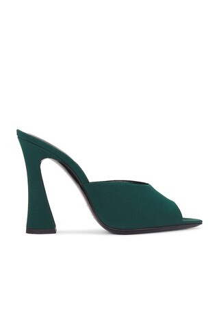 Saint Laurent Suite Mule Sandal in Drawn Green | FWRD | FWRD 