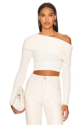REMI x REVOLVE Lindsay Off Shoulder Sweater in Ivory from Revolve.com | Revolve Clothing (Global)